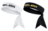 Black/MetGold/White 100% JESUS Tie Headband