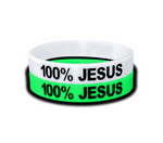 100% JESUS Wristbands White Black or Glow in the Dark