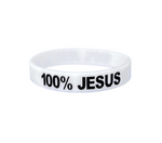 100% JESUS Wristbands White Black or Glow in the Dark