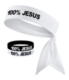 White Headband + 1 White/1 Black Wristband