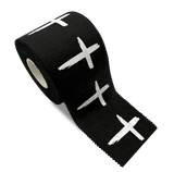 Distressed Cross Sports 100% Cotton Athletic Tape Black White