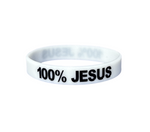 100% JESUS Wristbands White Black or Glow in the Dark