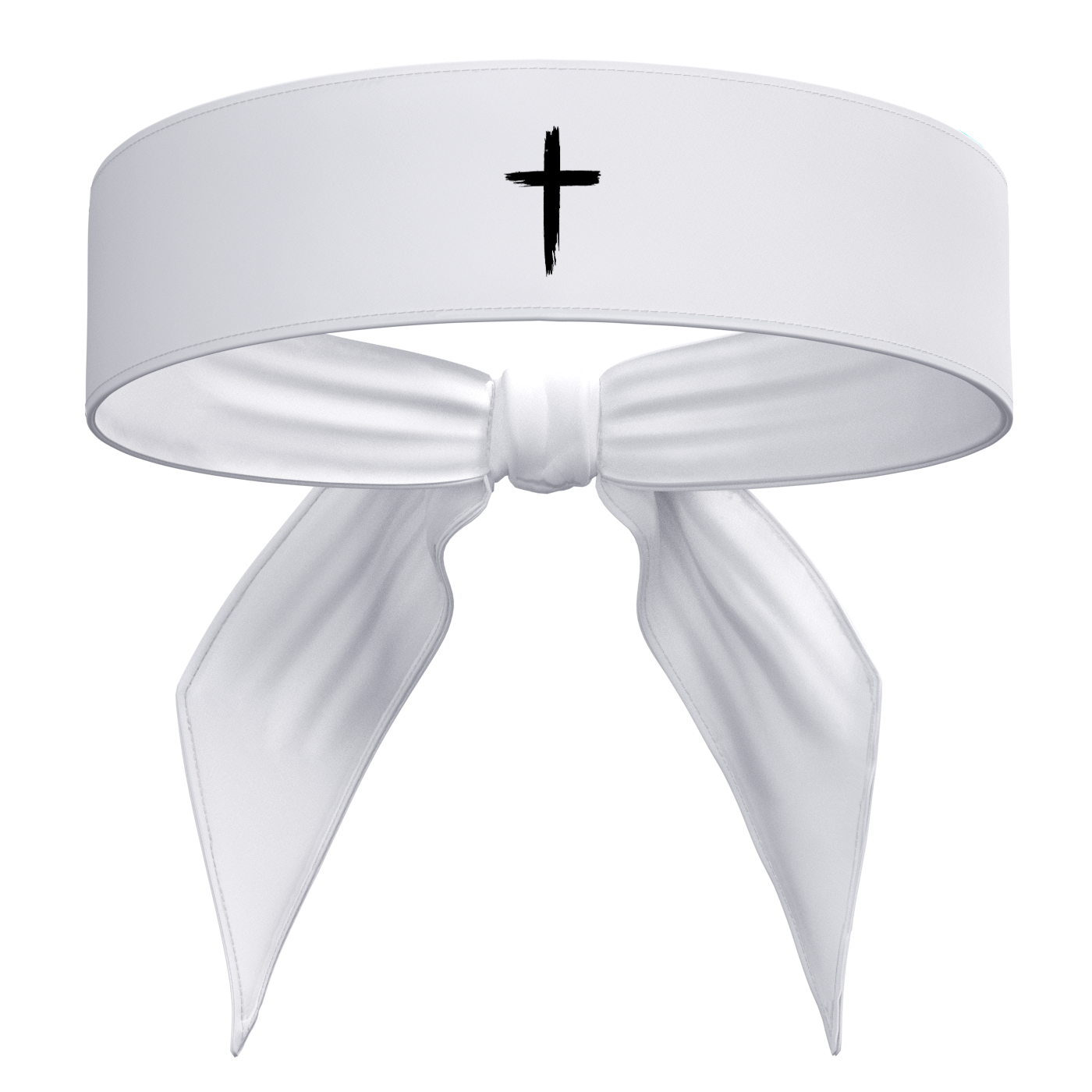 Black Distressed Cross Tie Headband