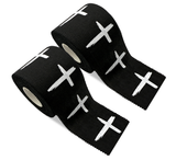 Distressed Cross Sports 100% Cotton Athletic Tape Black White
