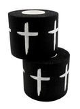Distressed Cross Sports 100% Cotton Athletic Tape Black White