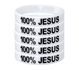 100% JESUS Wristbands White Black or Glow in the Dark