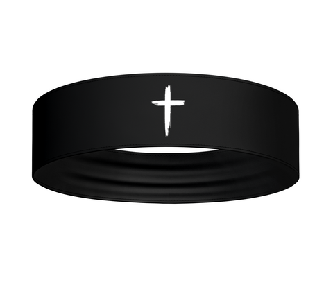 Distressed Cross Classic Stretch Headband