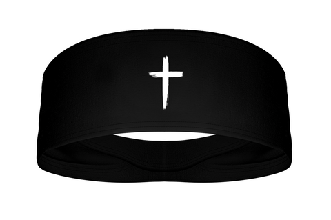 Distressed Cross Wide Tapered Headband