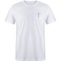 White w/ Matte Metallic Silver Distressed Cross