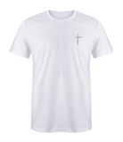 White w/ Matte Metallic Silver Distressed Cross