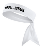 White/MetGold 100% JESUS Tie Headband