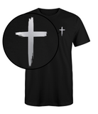 Black w/ Matte Metallic Silver Distressed Cross