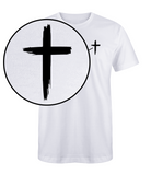 White w/ Black Distressed Cross