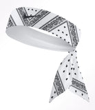 Custom  White Black Bandana Tie Headband